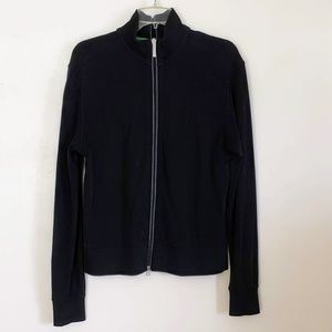 Hugo Boss Men's Pique Knit Jacket Black Full Zip S